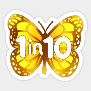 1 in 10 Endometriosis Butterfly Sticker